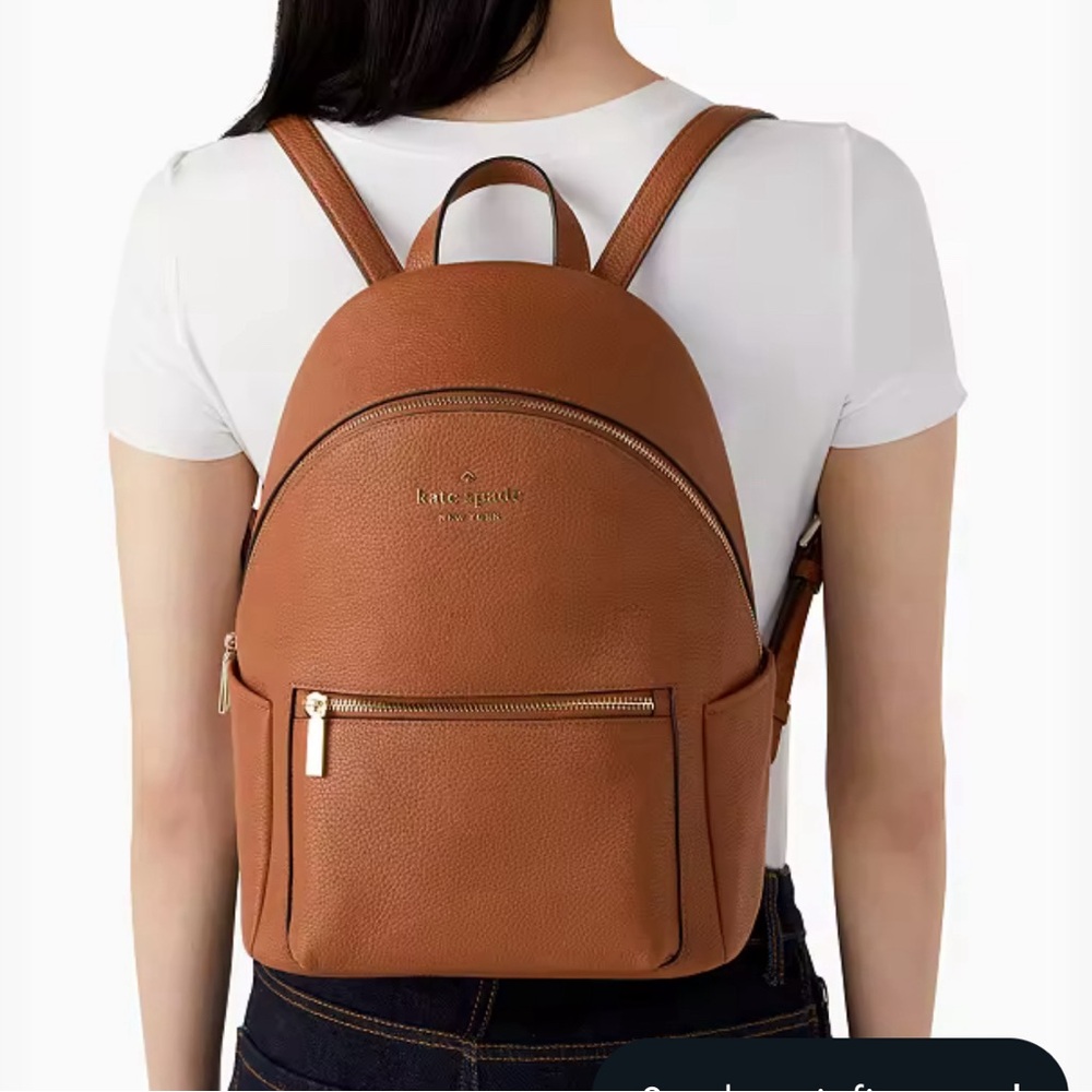 Kate Spade Pebbled Leather Dome Backpack in Warm Ginger